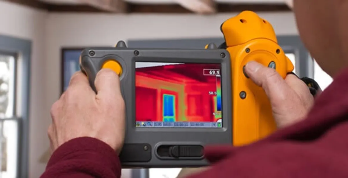 home energy audit service capturing thermal readings to analyze insulation and electrical efficiency in Bloomington, IN