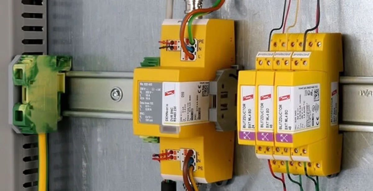 lightning surge protection system with surge suppressors installed by electrical service professionals in Bloomington, IN