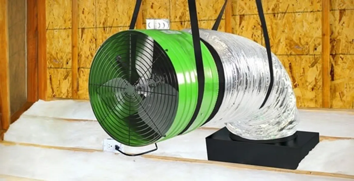 whole house fan installation services with professionally mounted ventilation fan system in Bloomington, IN